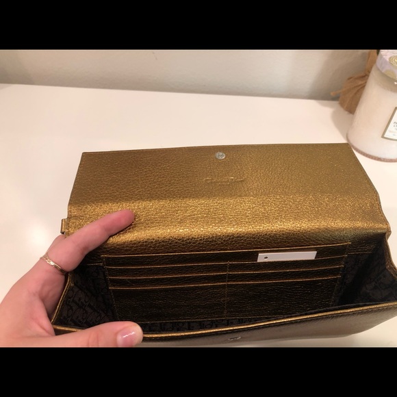 NWT!!! DIOR Gold Metallic Wristlet - Picture 6 of 8